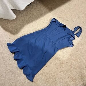 Elegant Blue Ruffle Dress